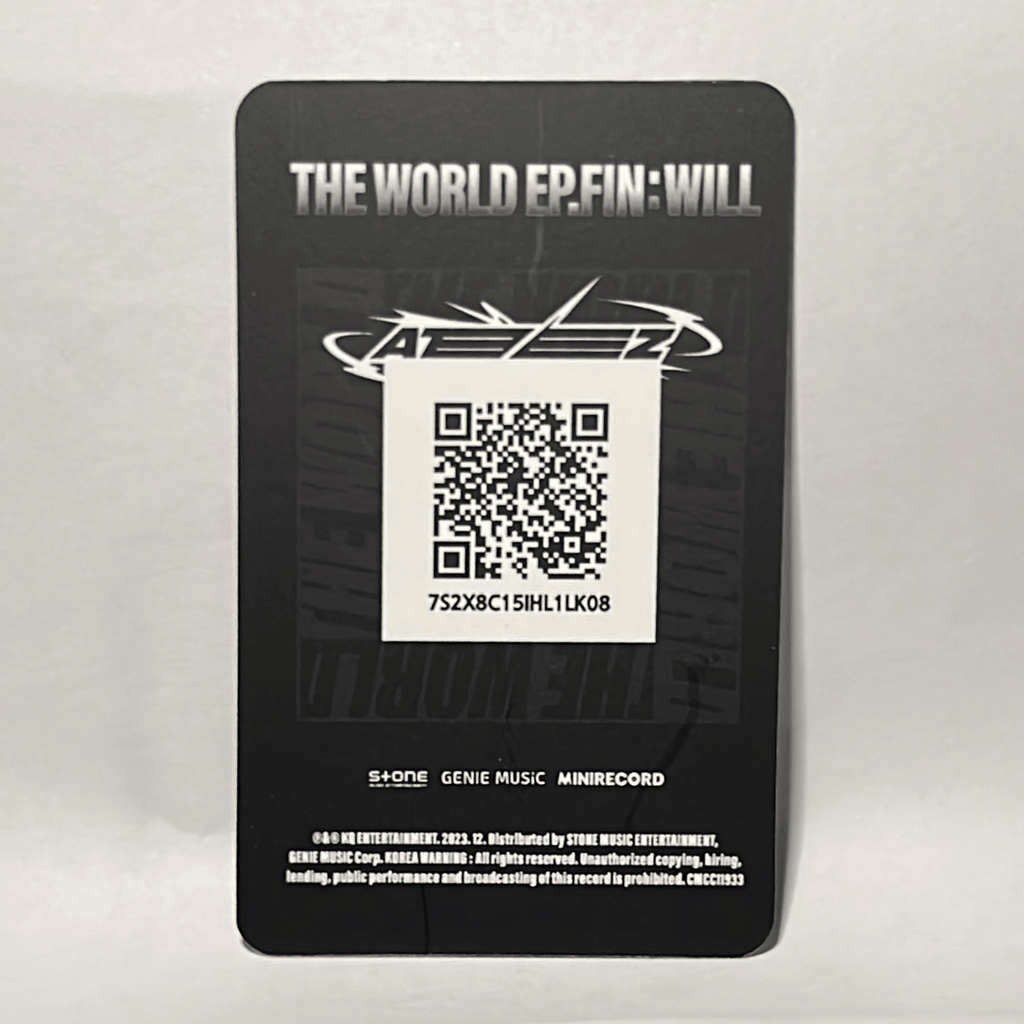 ATEEZ  •  Seonghwa - The World Ep.Fin : Will Platform Version (Mini Card, QR Type) Photocard