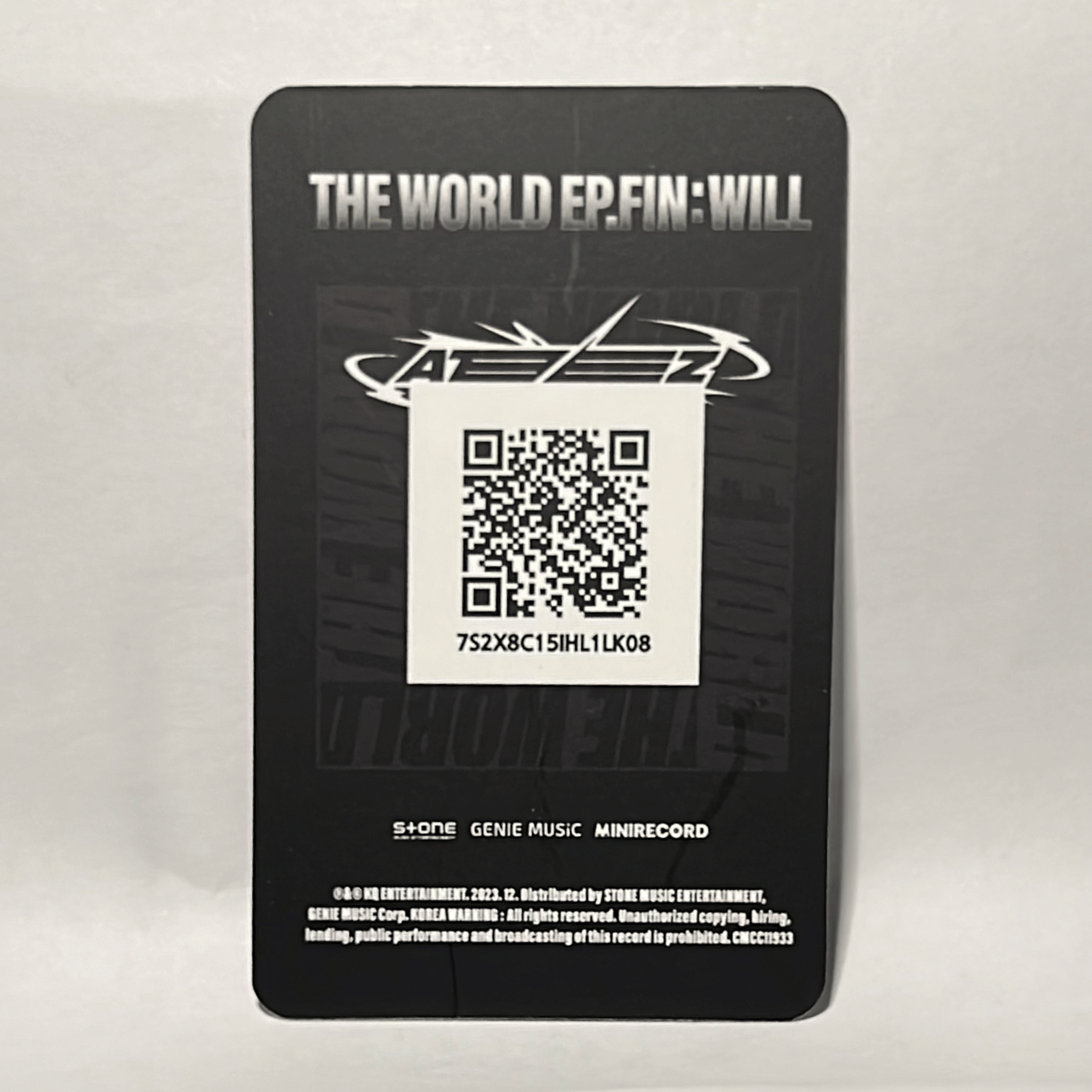 ATEEZ  •  Seonghwa - The World Ep.Fin : Will Platform Version (Mini Card, QR Type) Photocard